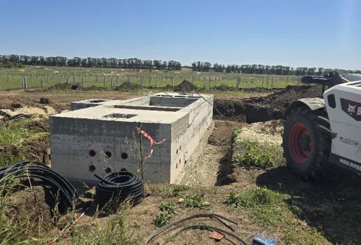 Construction of foundations for a photovoltaic power plant near Dobrich