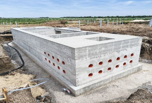 Construction of foundations for a photovoltaic power plant near Dobrich