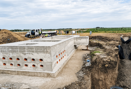 Construction of foundations for a photovoltaic power plant near Dobrich