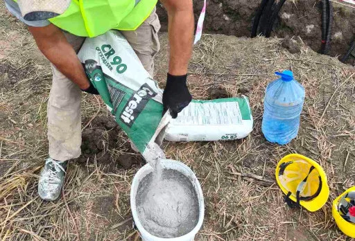 Construction of foundations for a photovoltaic power plant near Dobrich