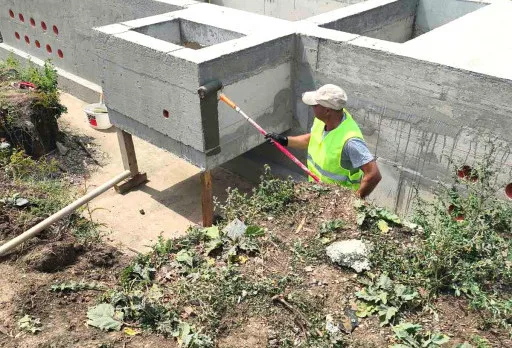 Construction of foundations for a photovoltaic power plant near Dobrich