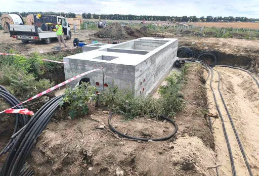 Construction of foundations for a photovoltaic power plant near Dobrich