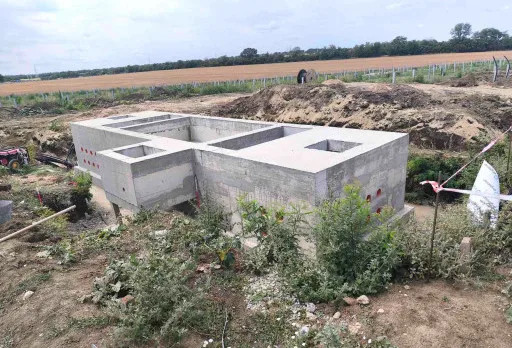 Construction of foundations for a photovoltaic power plant near Dobrich