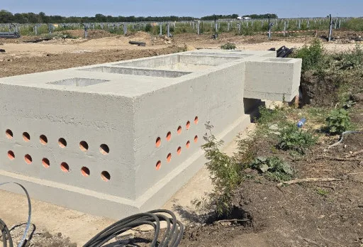 Construction of foundations for a photovoltaic power plant near Dobrich