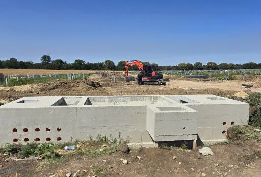 Construction of foundations for a photovoltaic power plant near Dobrich