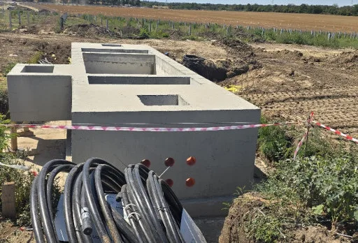 Construction of foundations for a photovoltaic power plant near Dobrich