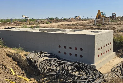 Construction of foundations for a photovoltaic power plant near Dobrich