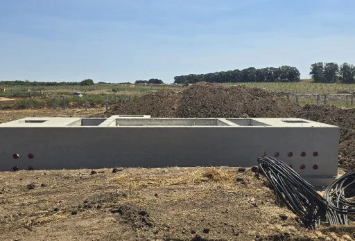 Construction of foundations for a photovoltaic power plant near Dobrich
