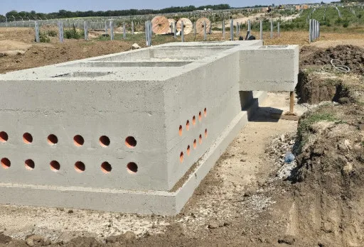 Construction of foundations for a photovoltaic power plant near Dobrich