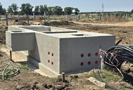 Construction of foundations for a photovoltaic power plant near Dobrich