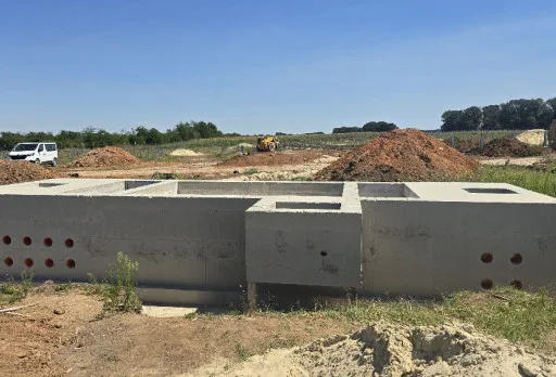 Construction of foundations for a photovoltaic power plant near Dobrich