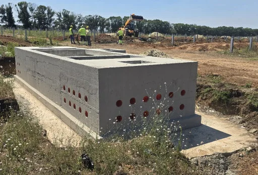 Construction of foundations for a photovoltaic power plant near Dobrich