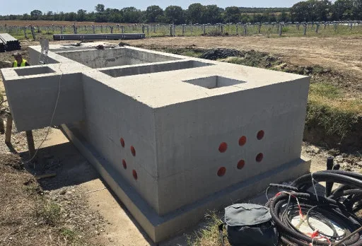 Construction of foundations for a photovoltaic power plant near Dobrich