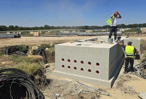 Construction of foundations for a photovoltaic power plant near Dobrich