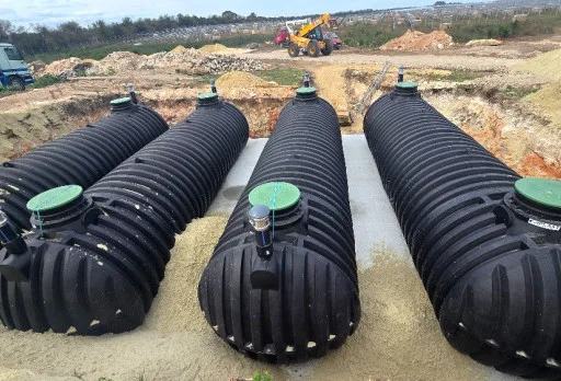 Фундамент и монтаж на резервоари за противопожарни нужди във ФЕЦ до Добрич