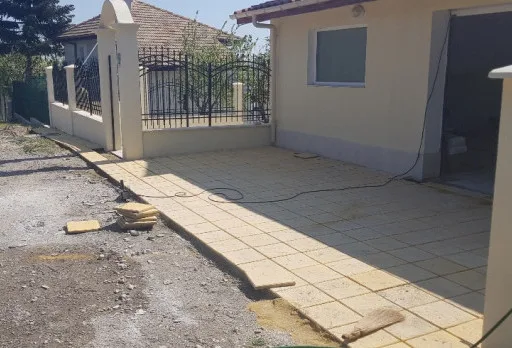 Patio and garage entrance tiling in a villa near Balchik