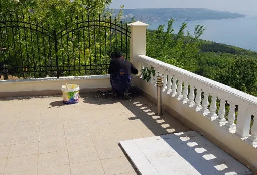 Patio and garage entrance tiling in a villa near Balchik