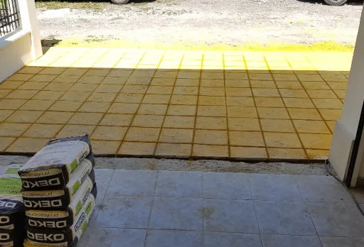Patio and garage entrance tiling in a villa near Balchik