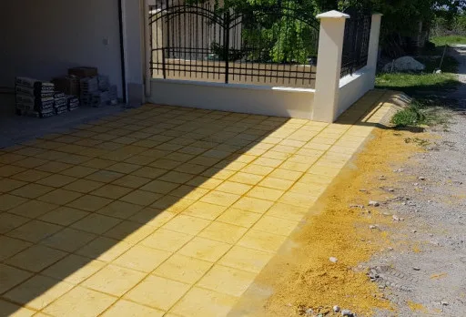 Patio and garage entrance tiling in a villa near Balchik