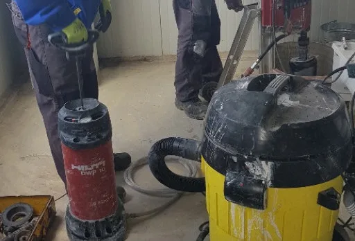 Строително-ремонтни работи и пробиване на отвори с диамантена боркорона при строително-монтажни работи в мелница в Генерал Тошево