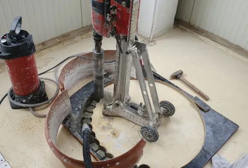 Строително-ремонтни работи и пробиване на отвори с диамантена боркорона при строително-монтажни работи в мелница в Генерал Тошево