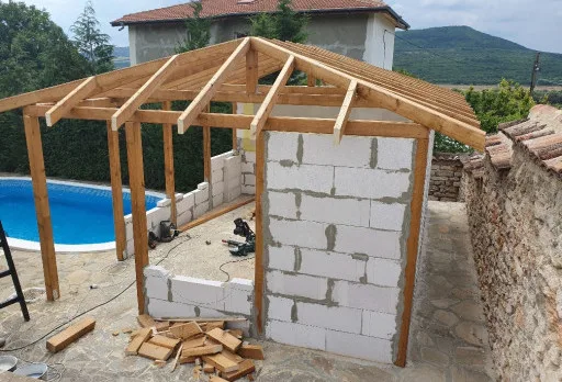 Строителство на барбекю в с. Оброчище, Албена