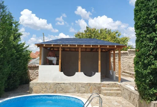 Строителство на барбекю в с. Оброчище, Албена