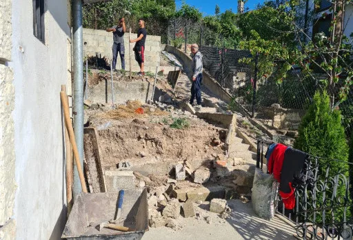 Construction of retaining walls and landscaping in Balchik