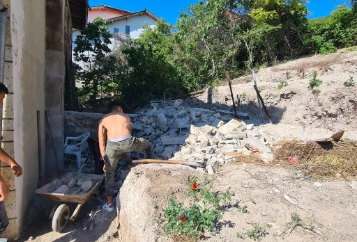 Construction of retaining walls and landscaping in Balchik