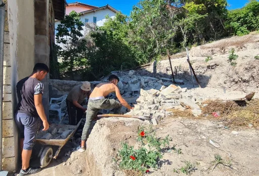 Construction of retaining walls and landscaping in Balchik