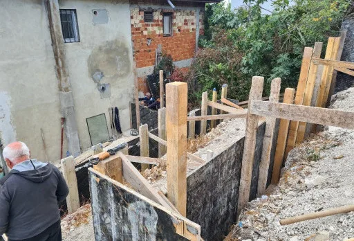 Construction of retaining walls and landscaping in Balchik