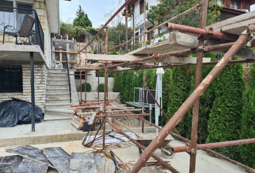 Construction of retaining walls and landscaping in Balchik