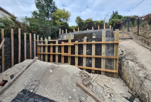 Construction of retaining walls and landscaping in Balchik