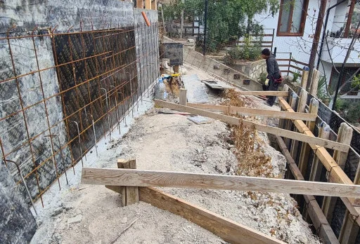 Construction of retaining walls and landscaping in Balchik