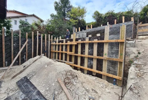 Construction of retaining walls and landscaping in Balchik