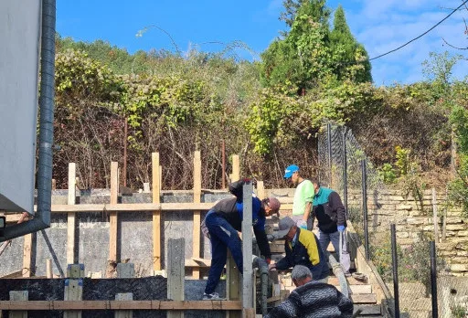 Construction of retaining walls and landscaping in Balchik