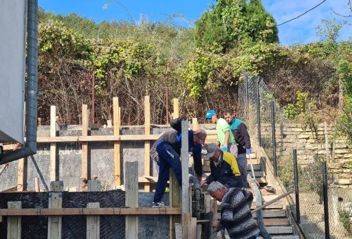 Construction of retaining walls and landscaping in Balchik