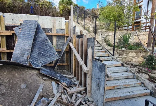 Construction of retaining walls and landscaping in Balchik