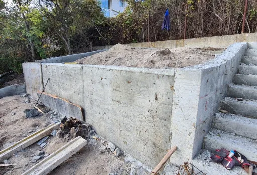 Construction of retaining walls and landscaping in Balchik