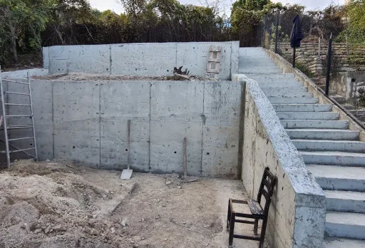 Construction of retaining walls and landscaping in Balchik