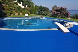 Railings and anti-slip mats for swimming pool patio, Varna area