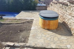 Building a stone wall, patio for BBQ and retaining wall near Albena