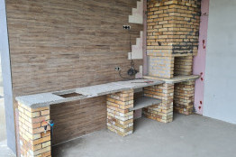 Building an outdoor BBQ and kitchen area near Balchik